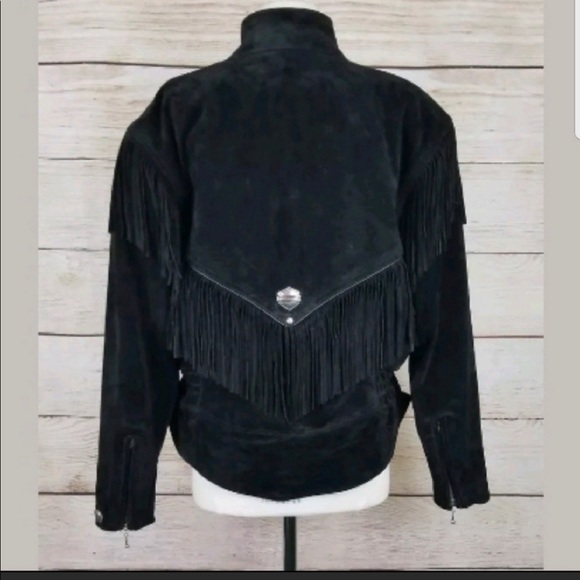 CCO⬇️ Harley Davidson Black Leather Suede Jacket - Picture 3 of 6